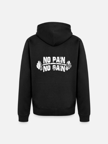 No bread no gain - Unisex Premium Organic Zip Hoodie - black