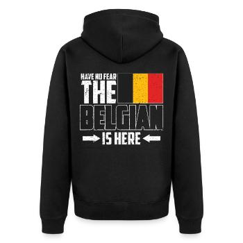 Ne vous inquiétez pas, le Belge est là - Veste à capuche bio Premium Unisexe - noir - Dos - Nico (187cm)