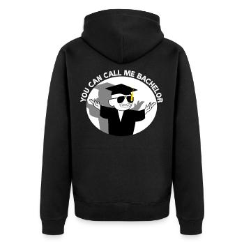 You Can Call Me Bachelor Absolvent Student - Unisex Premium Bio Zip Hoodie - Schwarz - Hinten - Nico (187cm)