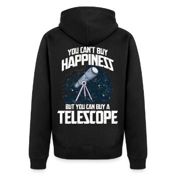 Astrophysique astronaute galaxie télescope planète - Veste à capuche bio Premium Unisexe - noir - Dos - Nico (187cm)