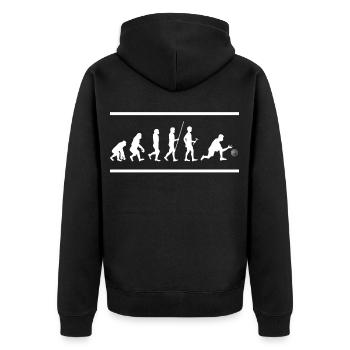 Bowling - Unisex Premium Bio Zip Hoodie - Schwarz - Hinten - Nico (187cm)