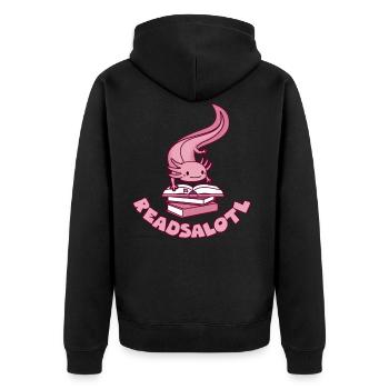 Axolotl Lire Rat de lecture Livre cadeau - Veste à capuche bio Premium Unisexe - noir - Dos - Nico (187cm)