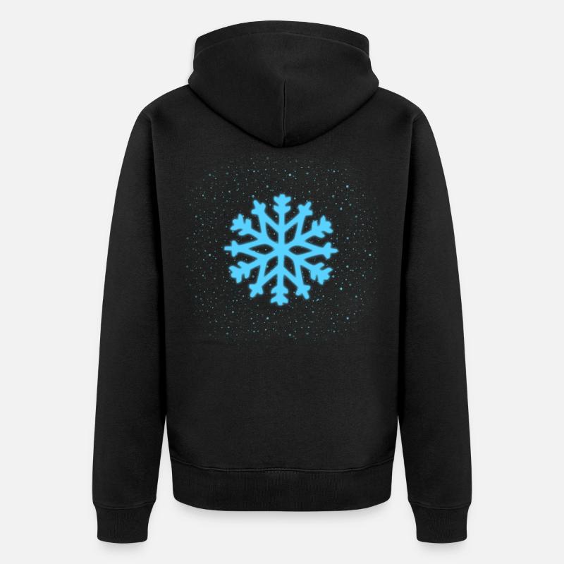 Flocon de neige - Veste à capuche bio Premium Unisexe - noir