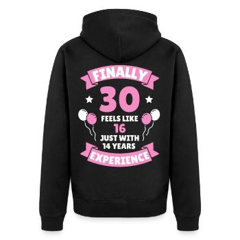 30e anniversaire cadeau de 30 ans - Veste à capuche bio Premium Unisexe - noir - Dos - Nico (187cm)