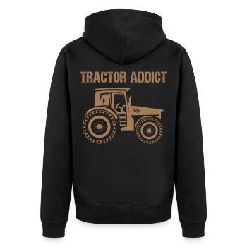 tractor addict tracteurs dépendant fermier ferme - Veste à capuche bio Premium Unisexe - noir - Dos - Nico (187cm)