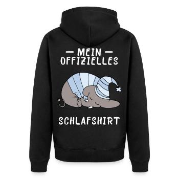 Elefant Schlafshirt Geschenk Geburtstag - Unisex Premium Bio Zip Hoodie - Schwarz - Hinten - Nico (187cm)