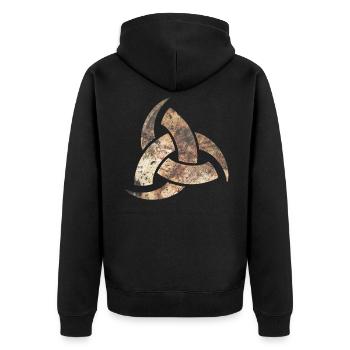 Horn von Odin Wikinger Symbol - Unisex Premium Bio Zip Hoodie - Schwarz - Hinten - Nico (187cm)