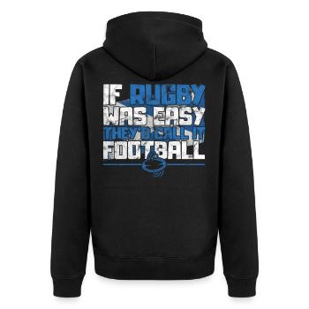 If Rugby was Easy they’d call it Football Rugby - Veste à capuche bio Premium Unisexe - noir - Dos - Nico (187cm)