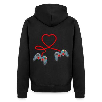 Jeu de jeu vidéo contrôleur de la vidéo cadeau de jeu de jeu - Veste à capuche bio Premium Unisexe - noir - Dos - Nico (187cm)