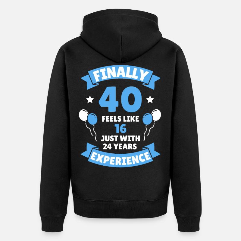 40e anniversaire cadeau 40 ans - Veste à capuche bio Premium Unisexe - noir