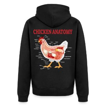 Poulets anatomie poulets éleveurs de poulets cadeau - Veste à capuche bio Premium Unisexe - noir - Dos - Nico (187cm)