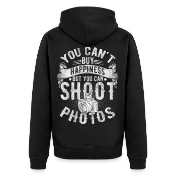 Fotograf Kamera fotokamera Objektiv Foto Geschenk - Unisex Premium Bio Zip Hoodie - Schwarz - Hinten - Nico (187cm)