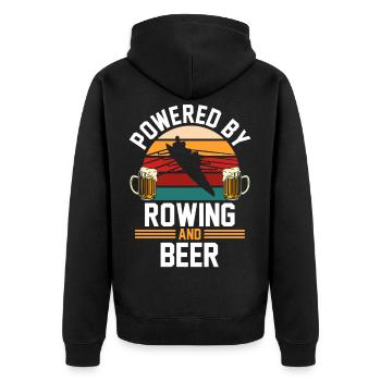 Rowing Beer Rowing Boat Gift - Unisex Premium Organic Zip Hoodie - black - Back - Nico (187cm)