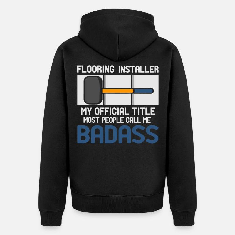 Fußbodenverleger Bauarbeiter - Unisex Premium Bio Zip Hoodie - Schwarz