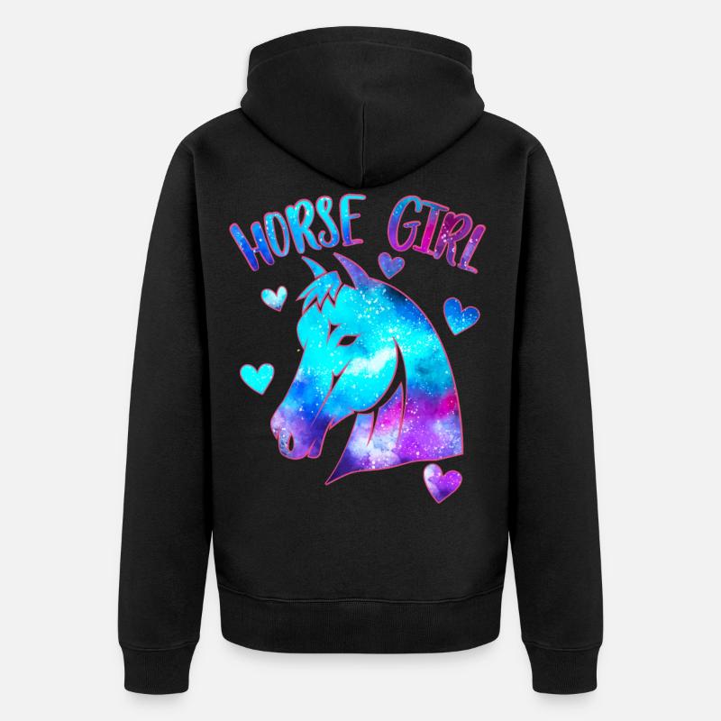 Fille de cheval - Veste à capuche bio Premium Unisexe - noir
