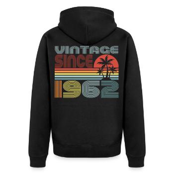 Vintage Since 1962 Cadeau pour le 59e anniversaire - Veste à capuche bio Premium Unisexe - noir - Dos - Nico (187cm)
