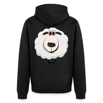 mouton paysan bergers dormant mouton agneau pâturage - Veste à capuche bio Premium Unisexe - noir - Dos - Nico (187cm)