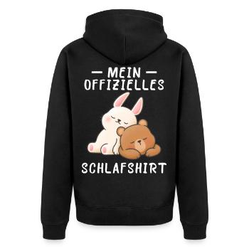 Hase Bär Schlafshirt Geschenk Geburtstag - Unisex Premium Bio Zip Hoodie - Schwarz - Hinten - Nico (187cm)