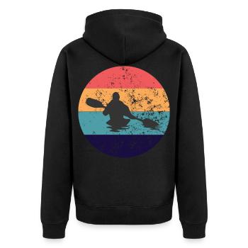 Kayak Vintage Retro Kayaker Kayak Lover cadeau - Veste à capuche bio Premium Unisexe - noir - Dos - Nico (187cm)