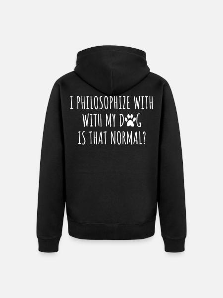 Filosofia Filosofo Cane Proprietario - Felpa con cappuccio ecologica premium unisex - nero