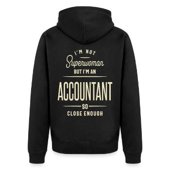 Accountant Gift Funny Job Title Profession - Veste à capuche bio Premium Unisexe - noir - Dos - Nico (187cm)