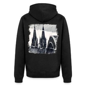 Cologne Allemagne Cologne Dom Cologne Ville Skyline - Veste à capuche bio Premium Unisexe - noir - Dos - Nico (187cm)