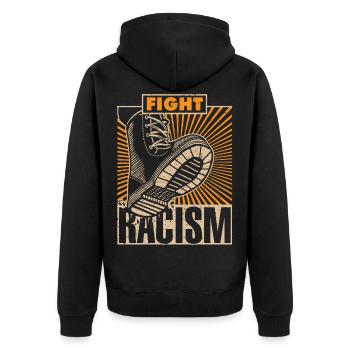 FIGHT RACISM - Contre les nazis & le racisme - Veste à capuche bio Premium Unisexe - noir - Dos - Nico (187cm)