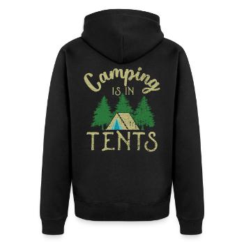 Le camping est sous les tentes - Veste à capuche bio Premium Unisexe - noir - Dos - Nico (187cm)