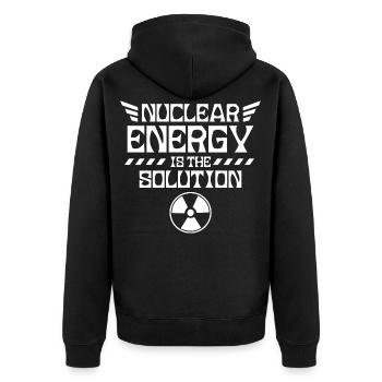 Atomkraft ist die Lösung Atom Kernkraft Nuklear - Unisex Premium Bio Zip Hoodie - Schwarz - Hinten - Nico (187cm)