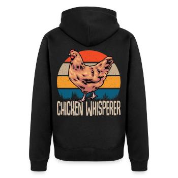 Éleveur de poulets Sort Poulet Whisperer - Veste à capuche bio Premium Unisexe - noir - Dos - Nico (187cm)