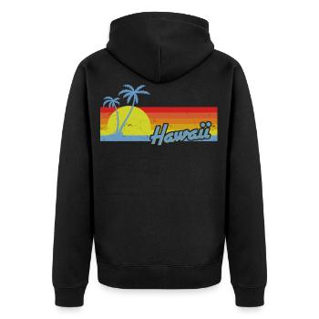 Hawaii Sunrise Vintage - Veste à capuche bio Premium Unisexe - noir - Dos - Nico (187cm)