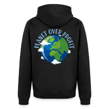 Planet Over Profit Contre CO2 Changement climatique Cadeau - Veste à capuche bio Premium Unisexe - noir - Dos - Nico (187cm)