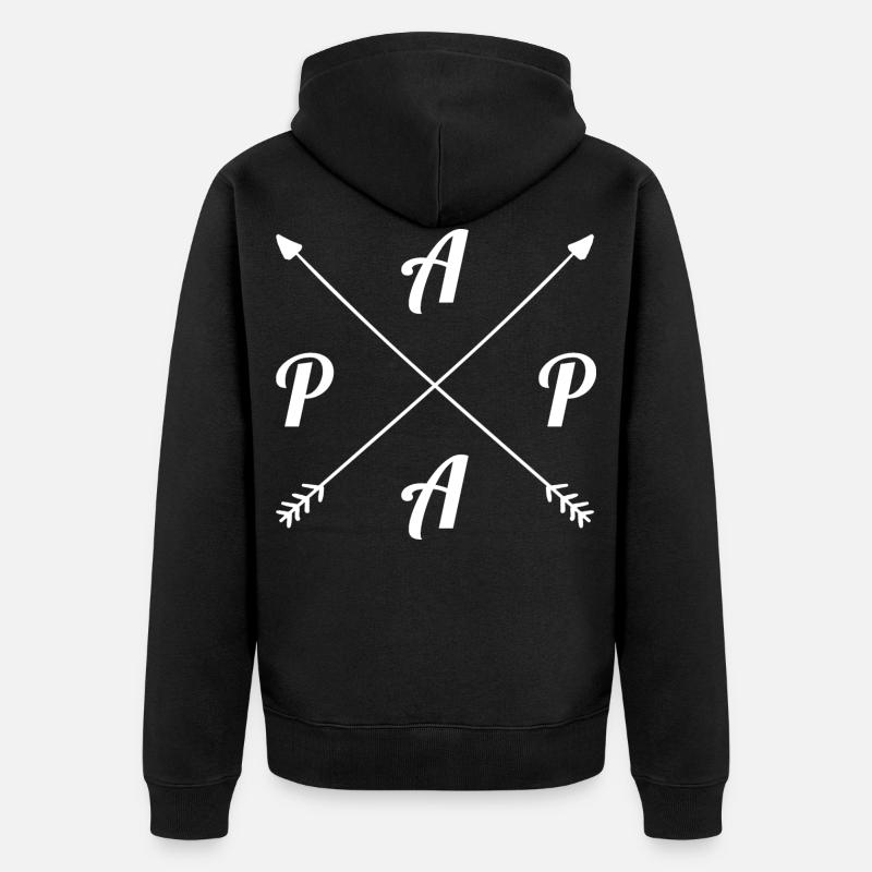 Papa - Veste à capuche bio Premium Unisexe - noir