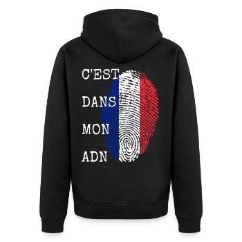 C’est dans mon cadeau d’ADN France - Veste à capuche bio Premium Unisexe - noir - Dos - Nico (187cm)