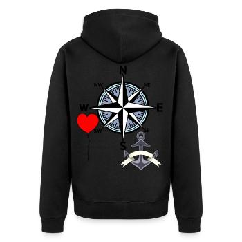 Anchor Sailor Compass Windrose Balloon Tour - Veste à capuche bio Premium Unisexe - noir - Dos - Nico (187cm)