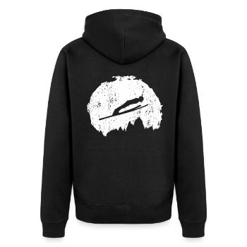 Ski jumping ski jumping ski jumping ski jump - Unisex Premium Organic Zip Hoodie - black - Back - Nico (187cm)