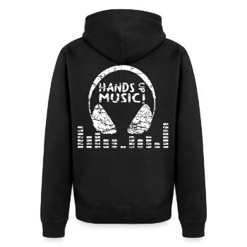 Hands Up Musique Dancecore Techno Cadeaux - Veste à capuche bio Premium Unisexe - noir - Dos - Nico (187cm)