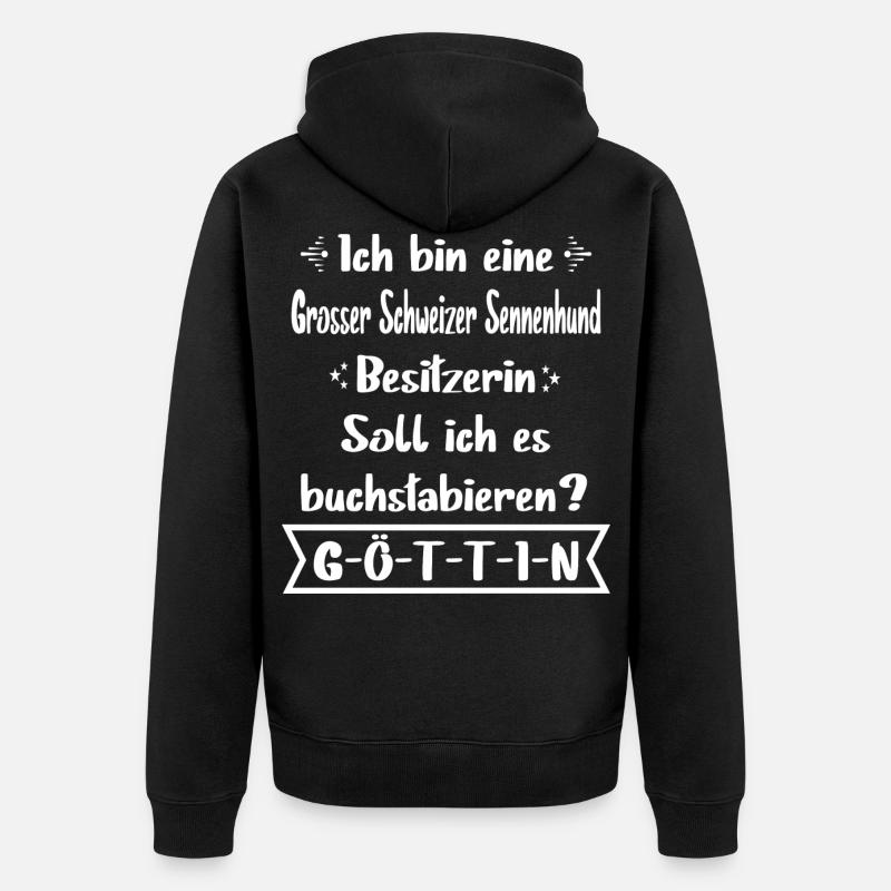 Grosser Schweizer Sennenhund - Unisex Premium Bio Zip Hoodie - Schwarz