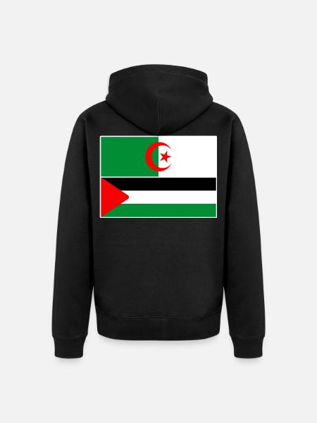 Algeria Palestine - Unisex Premium Organic Zip Hoodie - black