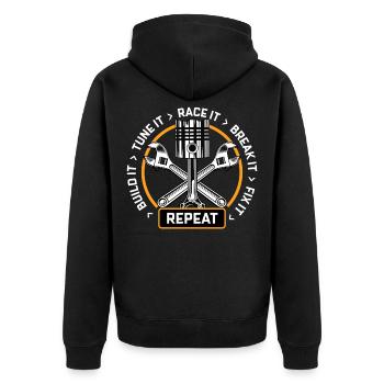 Voiture Tuning Tuner Racing Mechanic Funny Saying - Veste à capuche bio Premium Unisexe - noir - Dos - Nico (187cm)