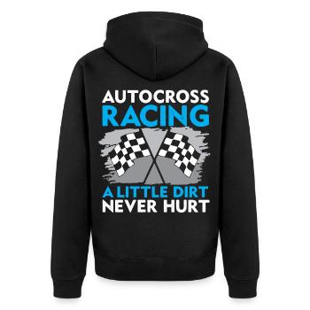 Autocross Race Racing Motorsport - Unisex Premium Organic Zip Hoodie - black - Back - Nico (187cm)
