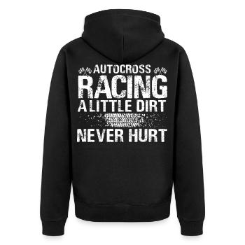 Autocross Race Racing Motorsport - Unisex Premium Organic Zip Hoodie - black - Back - Nico (187cm)