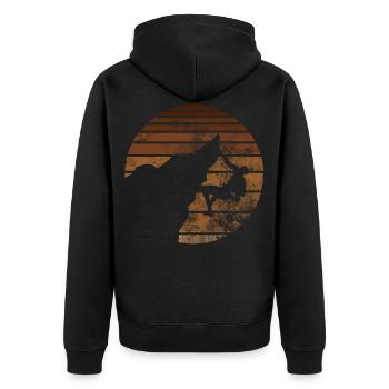 Funny saying for outdoor wanderer berg - Unisex Premium Organic Zip Hoodie - black - Back - Nico (187cm)