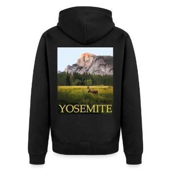 Yosemite Wild Nature - Veste à capuche bio Premium Unisexe - noir - Dos - Nico (187cm)