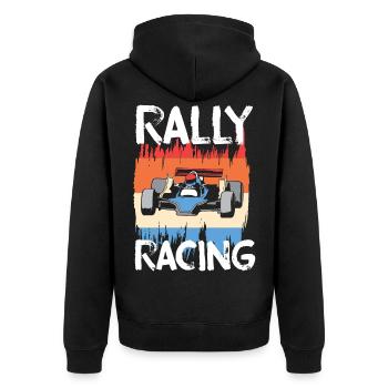 Rally Racing Race Motorsport - Unisex Premium Organic Zip Hoodie - black - Back - Nico (187cm)