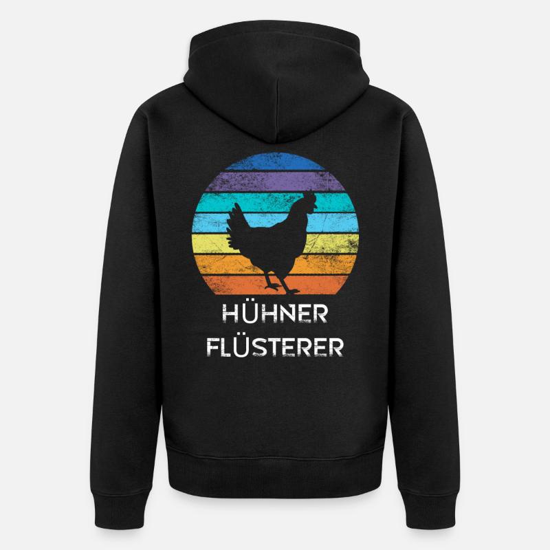 Landwirt Hühnerflüsterer - Unisex Premium Bio Zip Hoodie - Schwarz