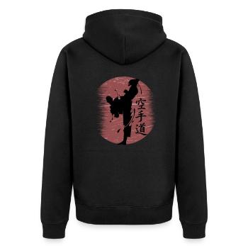Karaté Arts martiaux Dojo - Veste à capuche bio Premium Unisexe - noir - Dos - Nico (187cm)