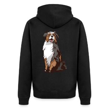 Amoureux des chiens de Bernhard Australian Shepherd - Veste à capuche bio Premium Unisexe - noir - Dos - Nico (187cm)