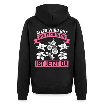 Floristin Gartenarbeit Blumen Geschenk - Unisex Premium Bio Zip Hoodie - Schwarz - Hinten - Nico (187cm)