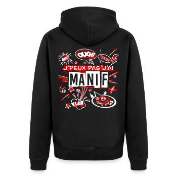 J'peux pas j'ai manif - Veste à capuche bio Premium Unisexe - noir - Dos - Nico (187cm)